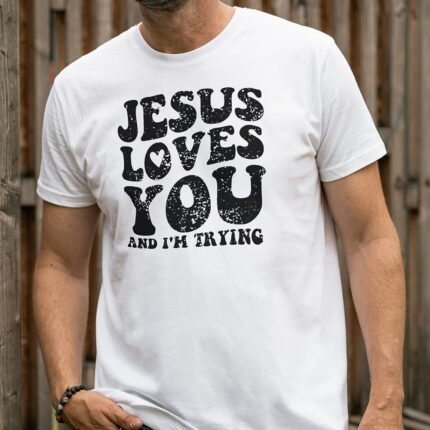 Remera con frase cristiana en inglés Cód. FH033